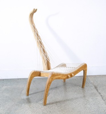 Mid Century Modern Lounge Chair Scorpion Rope Sculptural High Back Vintage Mcm