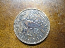 1943 New Zealand 1 Penny Coin