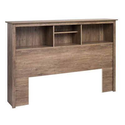 Gray Full Queen Headboard with Storage Compartments Adjustable Shelf 65.75 W