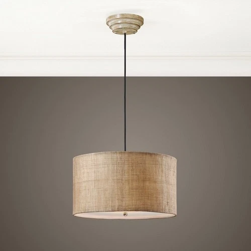 Dafina Drum Pendant 3 Light White     -Traditional Installation Lighting - Picture 2 of 4