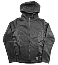 Spyder Hoodie Jacket Fleece Lined Womens M Zip Front Long Sleeve Black 129 NEW
