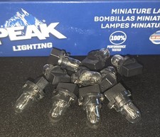 10pack Peak Pc168 Clear Instrument Panel Light Bulb T10 Wedge Plate Side Int