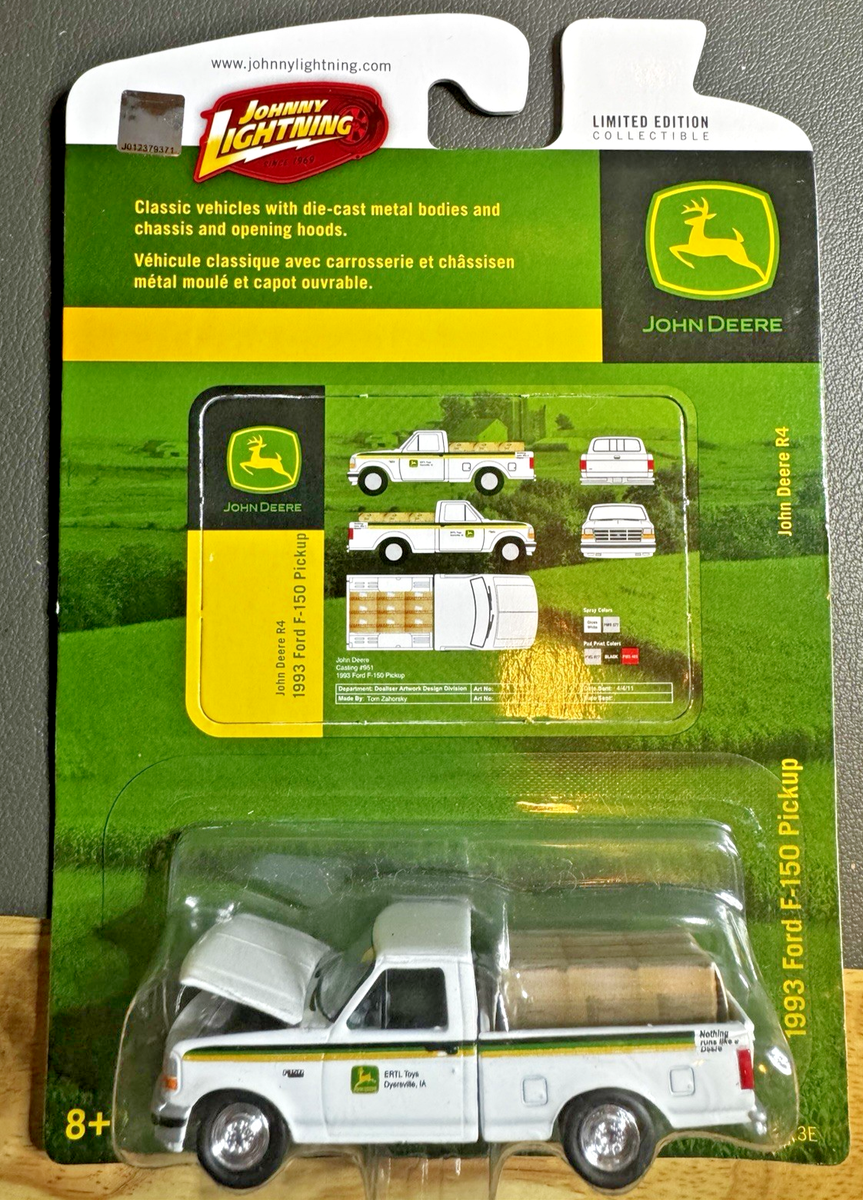1:64 Johnny Lightning 1993 Ford F-150 John Deere Dealer Pickup R4