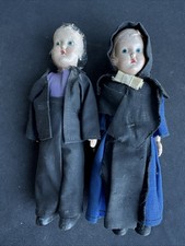 Two Antique Celluloid Dolls w Original Outfits 5.6  High- Interesting Details