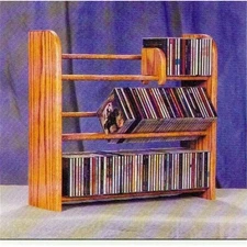 Wood Shed 301 Solid Oak 3 Row Dowel CD Rack