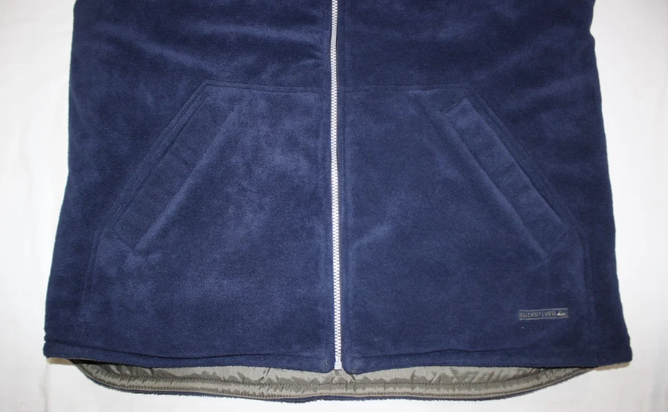 Vintage Quiksilver Vest Mens XL Reversible Puffer Nylon Fleece Jacket Green Blue - Image 4 of 4