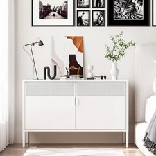 Cofar 25"H Metal Locker Storage Cabinet Multipurpose TV Stand With Doors,Shelves