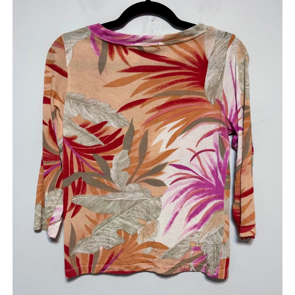 Топ Lynn Ritchie из шелковой смеси с тропическим принтом размер средний роскошь прибрежный роскошный шик - Изображение 3 из 4