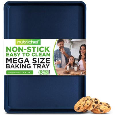 NutriChef Antihaftbeschichtete Plätzchen Blech Backform - 1qt Metall Ofen Backblech,