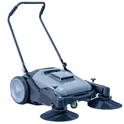 Industrial 38'' Walk Behind Push Sweeper with 3 Broom Brush, Outdoor or Indoor