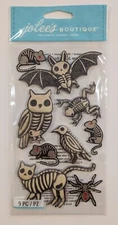 RARE Jolee's Halloween Animal Skeletons Scrapbooking Stickers
