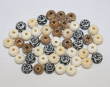 Hand Crafted Bone Beads - 10mm Carved Beads - 3-4 Colors - Total 48 Beads / Pack