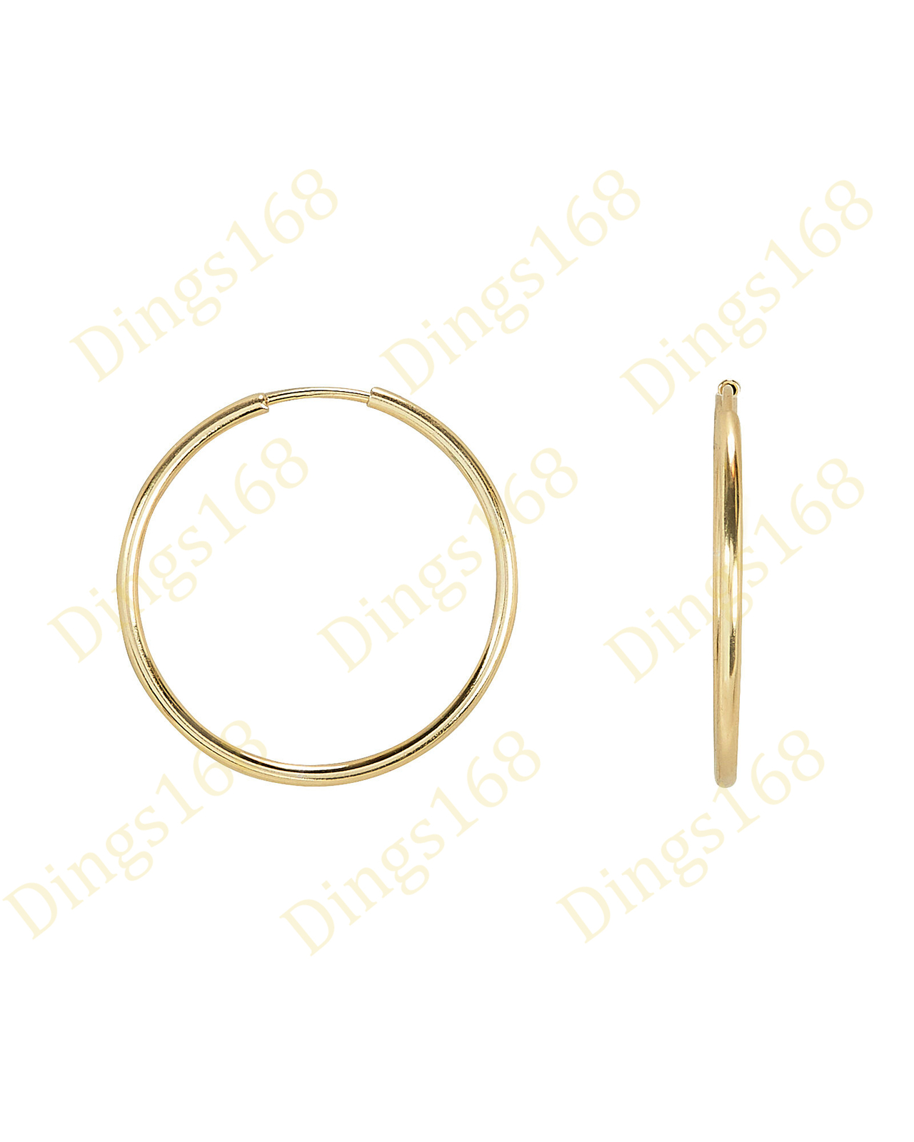 18K Gold Filled Lead-Free 18mm Endless Hoop Earrings  