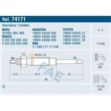 Bougies de préchauffage Toyota CRESSIDA
