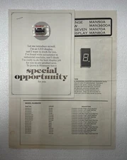 RARE Monsanto MAN72A LED Display Promo Catalog