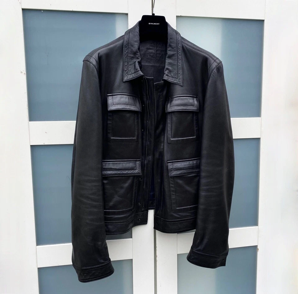 UltraRare & Gorgeous Givenchy AW00 Lampo Zipper 4 Pockets Lamb Leather Jacket - Image 2 of 4