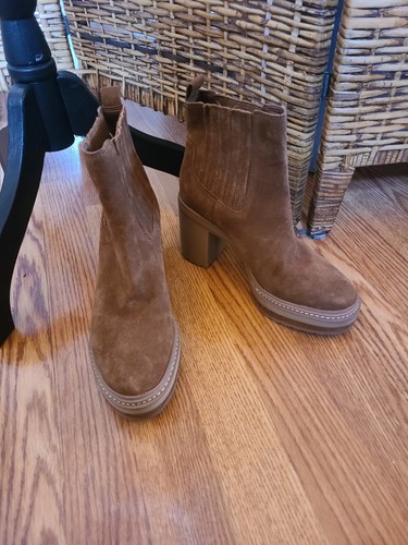 Boho Rock Steve Madden 7.5 Lenny Chestnut Leather Chunky Platform Ankle Boots