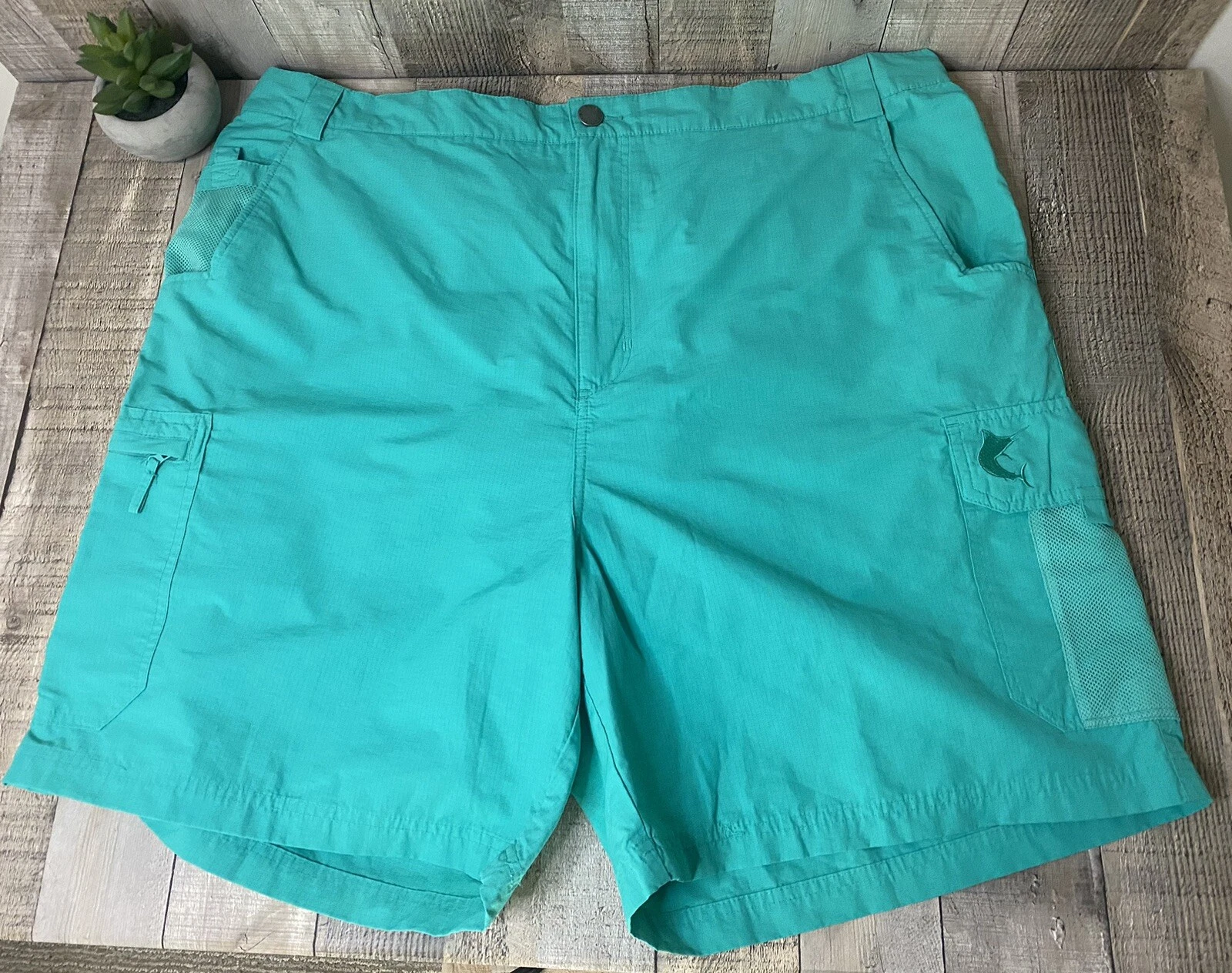 Reel Legends Pool Green Tarpon Fishing Boating Sport Shorts Mens SZ XXL Outdoor