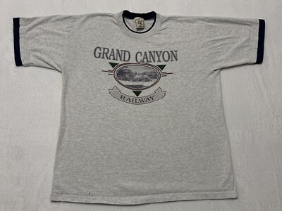 Vintage 90s Grand Canyon Railway Arizona T-shirt Mens XL Gray USA Single Stitch