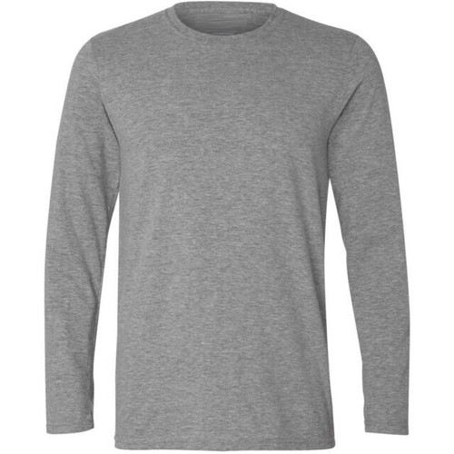 Men's Plain Blank T-shirt Basic Tee White Black Grey Long Sleeve New Bulk - Picture 9 of 12