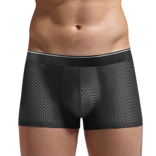 3 Stck. Menge Herren Eis Seide Unterwäsche Netz Sexy Atmungsaktiv Boxershorts Shorts Hose - Bild 4 von 10