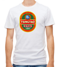 Tsingtao Bier, chinesisches Bier, kurzärmlig weißes T-Shirt Herren E095