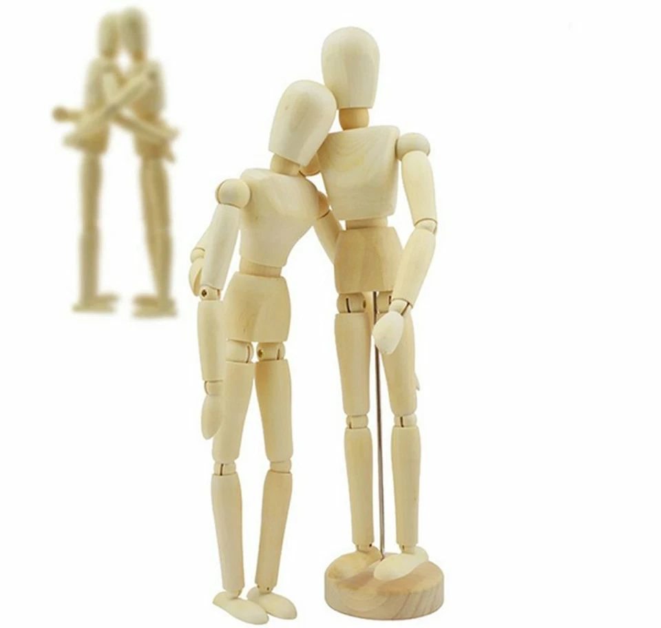 4.5"~12" ARTIST WOODEN MANIKIN MANNEQUIN SKETCHING LAY FIGURE DRAWING MODEL AID - Image 4 of 4