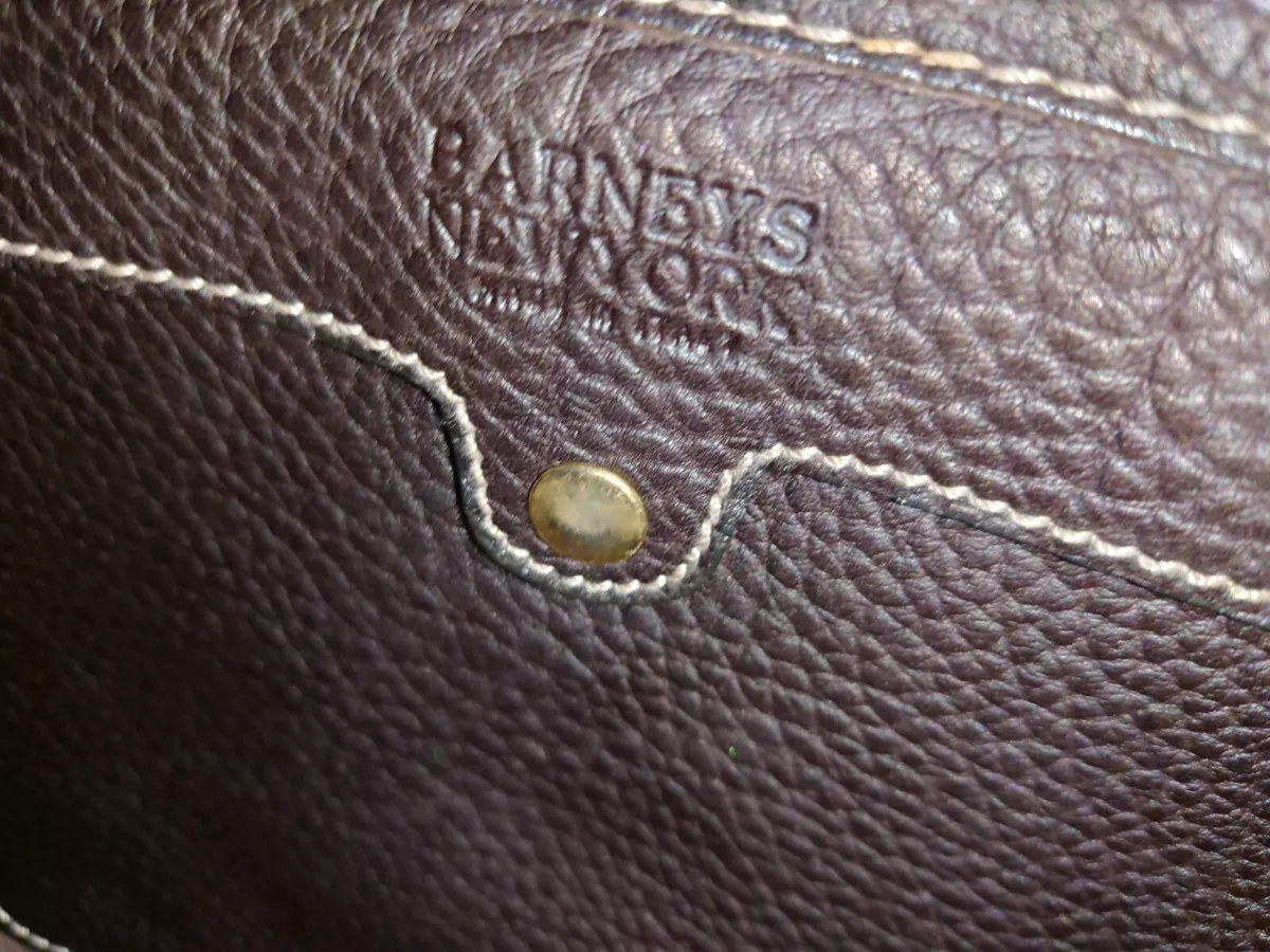 Barneys Newyork Made In Italy Leather Satchel Shoulder Large Tote Handbag