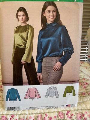 Simplicity Pattern 8737 Silk Tops with Sleeve Length Variations UC 6-14 14-22