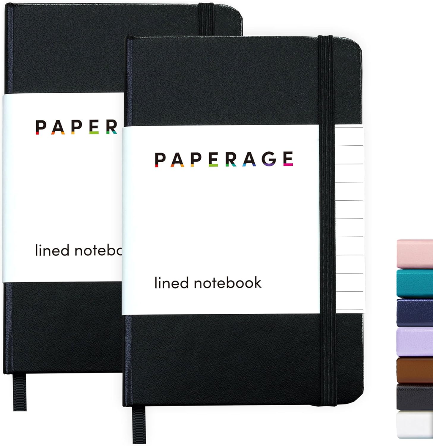 Lined Pocket Journal Notebook, 2 Pack, (Black), 160 Pages, Small Notebook, 3.6 I