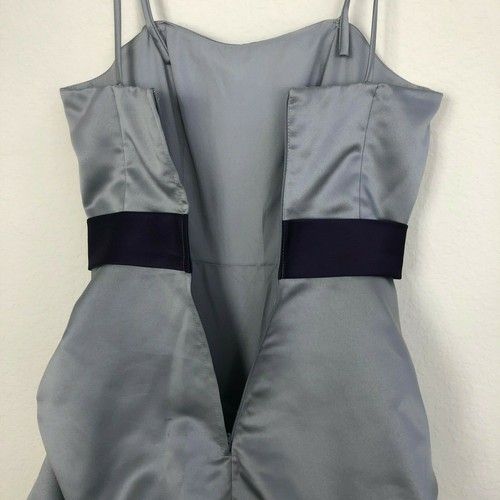 Impression Bridal women's Gray Silver Spaghetti strap bubble Dress sz 6 Gown AOK - Picture 3 of 9