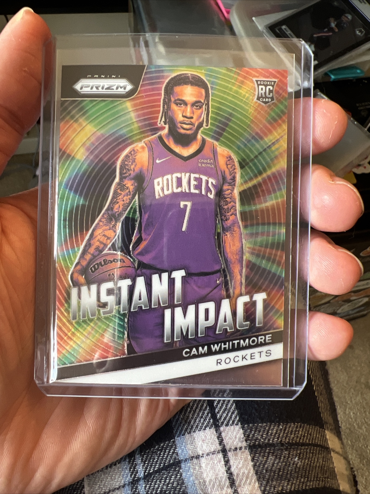 2023-24 Panini Prizm Cam Whitmore Instant Impact RC #7 Rockets