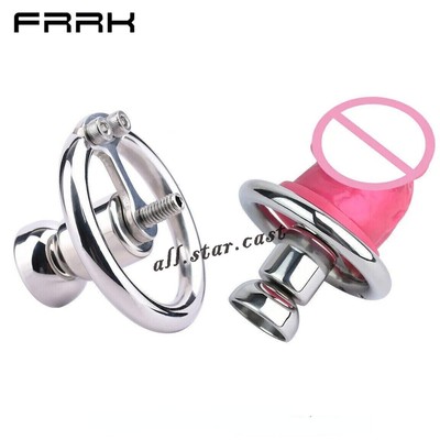 New Stainless Steel Male Chastity Device Inverted Cage for Men Metal Lock Belt