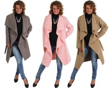 Coat jacket transition waterfall trench coat blogger collar belted cardigan 34 36