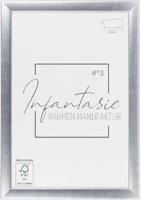 Bilderrahmen Silber 'N°3' Infantasie nach Maß modern Holz