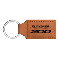 Chrysler 200 Rectangular Brown Leather Key Chain Key-ring