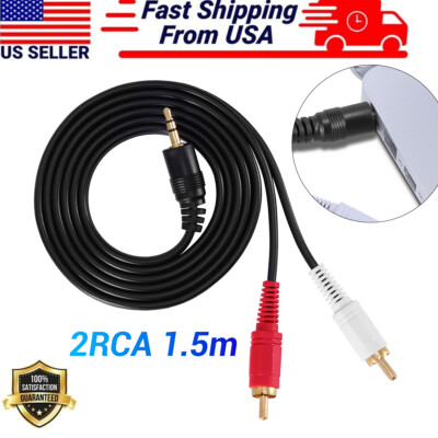 3.5mm Jack To 2 Rca Stereo Audio Cable Adapter Aux Stereo Cable Y Splitter Cord