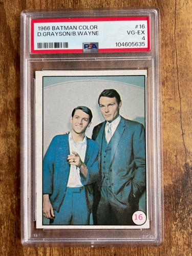 1966 Topps Batman Bat Laffs #16 Bruce Wayne and Dick Grayson — PSA 4