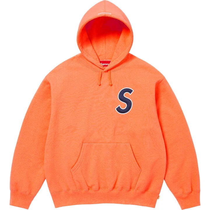 Sweat à capuche Supreme S logo orange vif