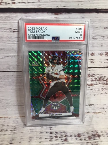 2022 PANINI MOSAIC TOM BRADY GREEN PSA 9 No. 291 Football