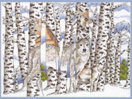 Birchwood Wolves - Counted Cross Stitch Kit by Pegasus Originals - Picture 1 of 1