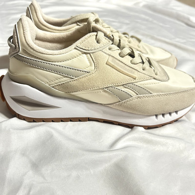Reebox Forte Racer Sneakers Men's 9 Natural Tan Grey Breathable Comfy Lace-Up