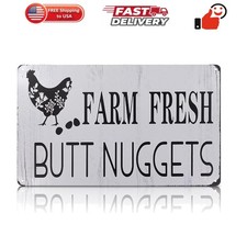 Metal Funny Chicken Coop Signs for Outside 8x12" Rustic Tin Farm House Kitc...