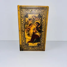 Faux Book Hidden Secret Storage Box Felt Lined 8.5" x 5" x 2" Magnetic Closure