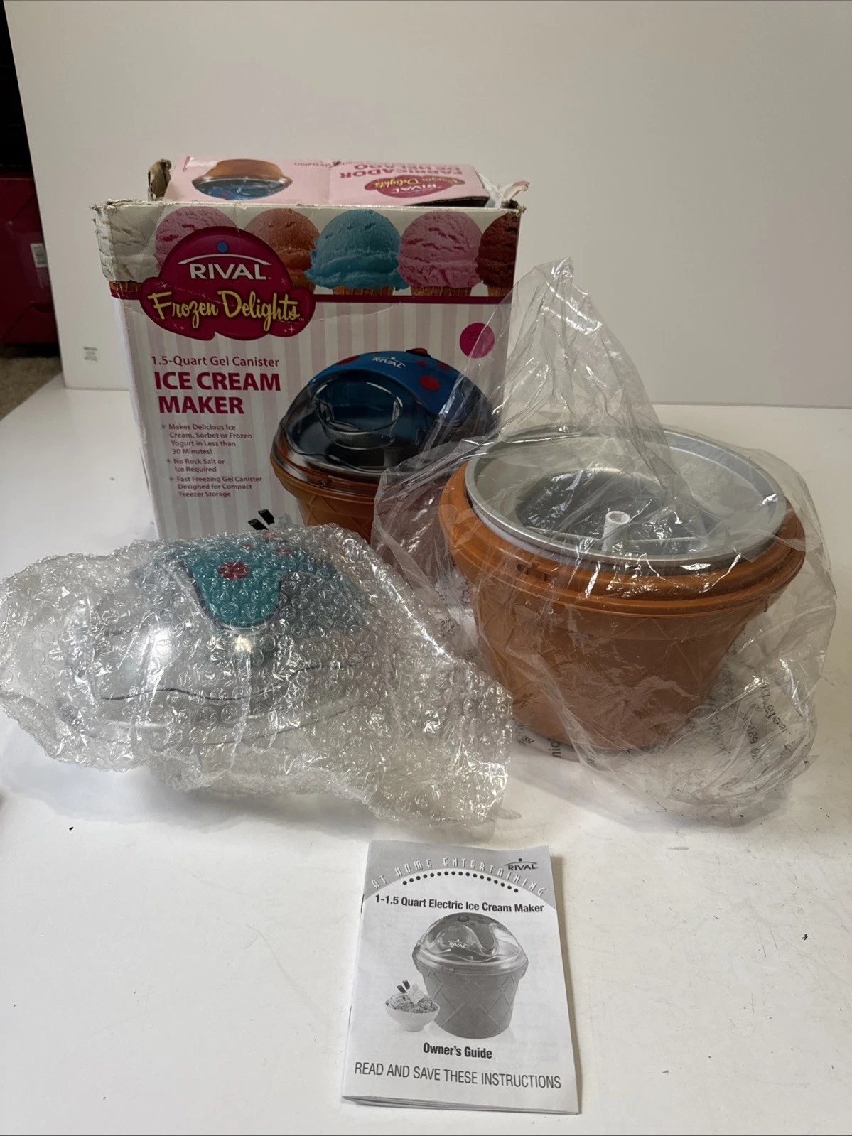Rival Frozen Delights 1.5 Quart Gel Canister Ice Cream Maker