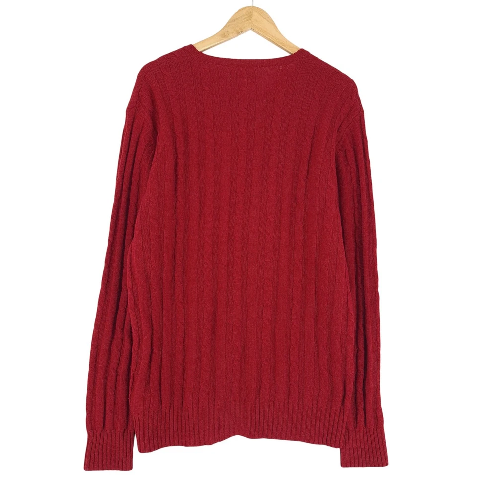 Vintage Wrangler Jersey Suéter Hombre Rojo Astracán de Ochos Wp2 Talla L - Imagen 3 de 4