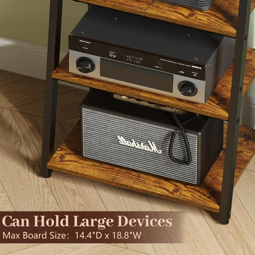 Mueble AV 4 niveles con regletas luces LED madera soporta consola tv ganchos - Picture 6 of 12