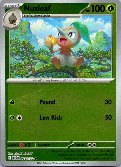Nuzleaf ME01: Mega Evolution 014/132 NM Reverse Holo