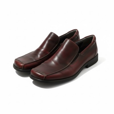Robert Wayne Leather Slip On Loafers Mens 10 Square Toe Dress Shoes Cordovan Robert Wayne Footwear Loafer Brown Casual Shoes for Men for  main image 4