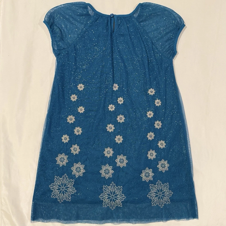 Hanna Andersson Dresses Disney Collection Girls Frozen Tulle Dress Teal Sz 6-7 - Image 2 of 4